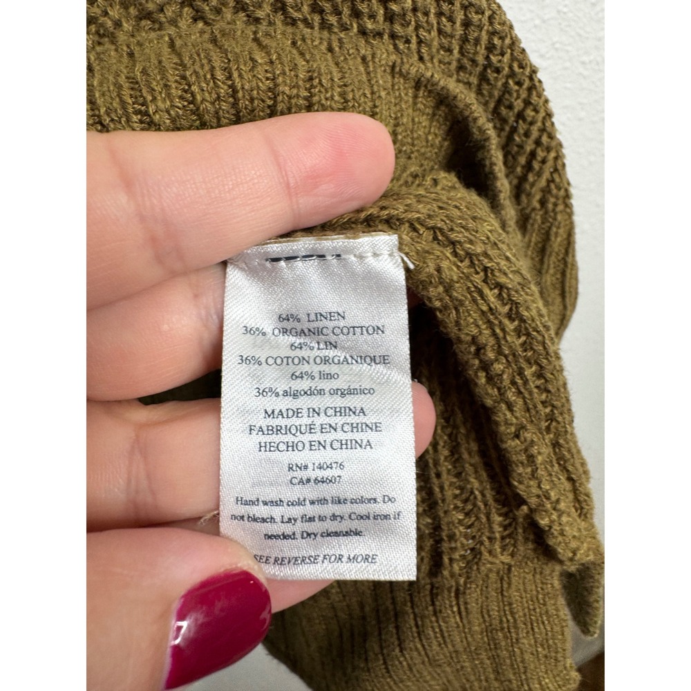 Faherty Miramar Olive Green Linen Blend Muscle Tank Top Size Large - Picture 4 of 4